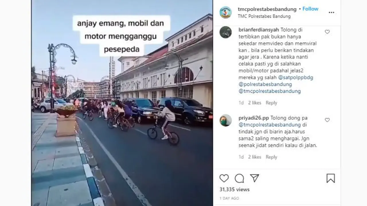 sepeda lawan arus (Instagram)
