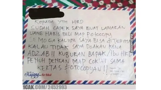 Surat Lamaran Kerja (Sumber: 1cak)