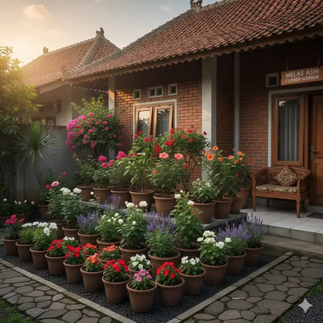 Kombinasi Pot Berbagai Ukuran (Gemini AI)