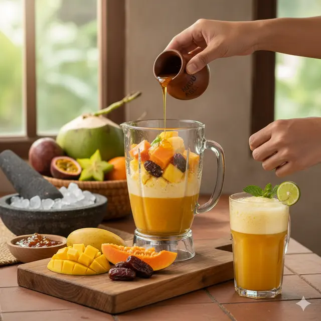 Cara membuat jus (Foto: Gemini AI)