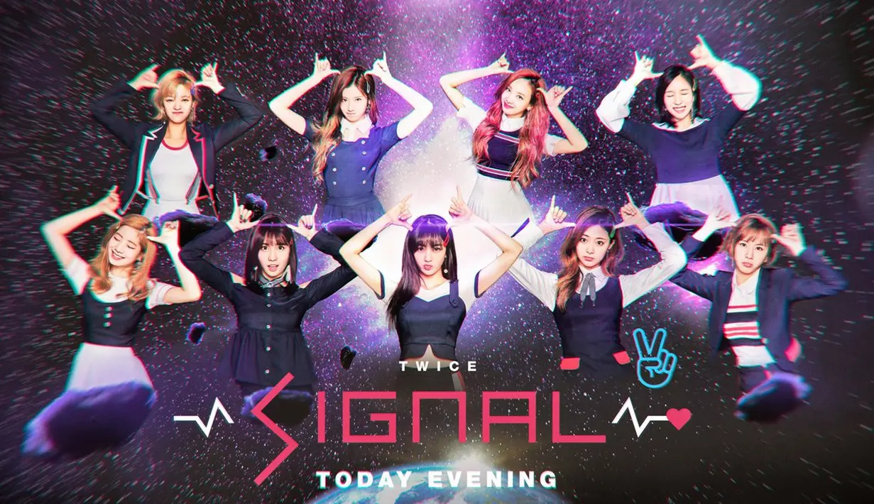 Nuansa sci-fi sudah terlihat pada awal MV TWICE yang berjudul Signal. Di MV ini tampak muncul ufo, personel TWICE yang punya kekuatan super, hingga alien. (Foto: soompi.com)