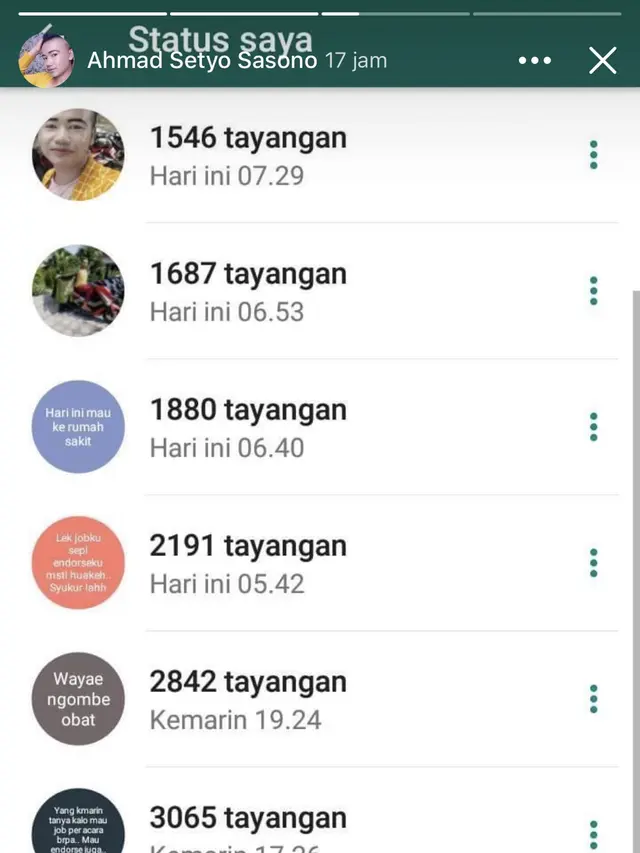 Bak Seleb, 6 Potret Story WhatsApp Sampai Ribuan Ini Bikin Melongo