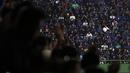Ribuan anggota komunitas dari Inter Club Indonesia (ICI) hadir untuk mendukung tim kesayangan mereka berlaga di final Liga Champions 2022/2023 dalam acara nonton bareng yang berlangsung di Tennis Indoor Senayan, Jakarta, Minggu (11/6/2023) dini hari WIB. (Bola.com/Bagaskara Lazuardi)