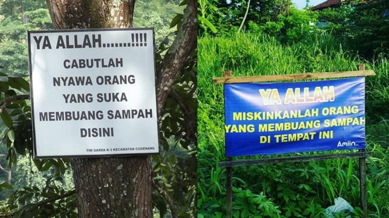 6 Tulisan Buang Sampah Pakai Ancaman Ini Ngeri-Ngeri Sedap, Kocak