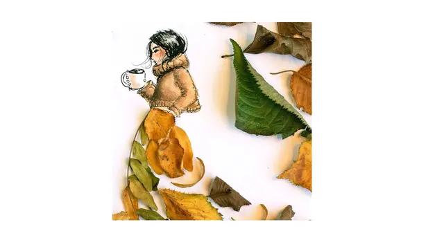 Manfaatkan Dedaunan, 6 Karya Ilustrasi Gambar Perempuan Ini Estetik