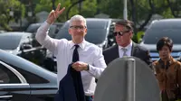 Bertemu Jokowi, Tim Cook dikabarkan akan membahas peluang investasi di Indonesia. (BAY ISMOYO/AFP)