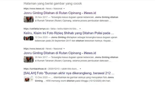 Gambar Tangkapan Layar Penelusuran Foto dengan Google Reverse Image