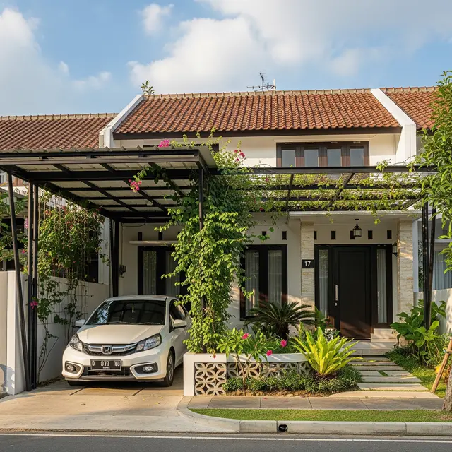 9 Model Carport Industrial yang Tidak Terlihat Kaku, Fasad Rumah Makin Estetik