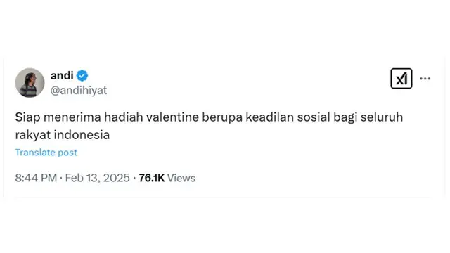 6 Cuitan Netizen Rayakan Valentine 2025 Bikin Senyum, Kilas Balik Pilpres 2024