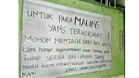 6 Tulisan Dilarang Maling Ini Nyelenehnya Bikin Tepuk Jidat