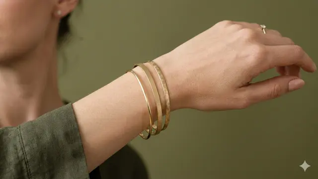 Model Gelang Emas Tipis Cocok untuk Stacking. Gemini