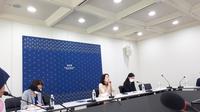 Sesi diskusi di Kementerian Luar Negeri Korea Selatan dengan Indonesia Next Generation Journalist Network on Korea. (Liputan6.com/Tanti Yulianingsih)