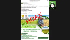 Cek Fakta: Tidak Benar Link Pendaftaran Petani Milenial 2026/2027 Gaji Rp 10 Juta