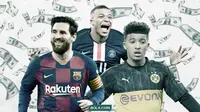 Kylian Mbappe, Lionel Messi, Jadon Sancho. (Bola.com/Dody Iryawan)