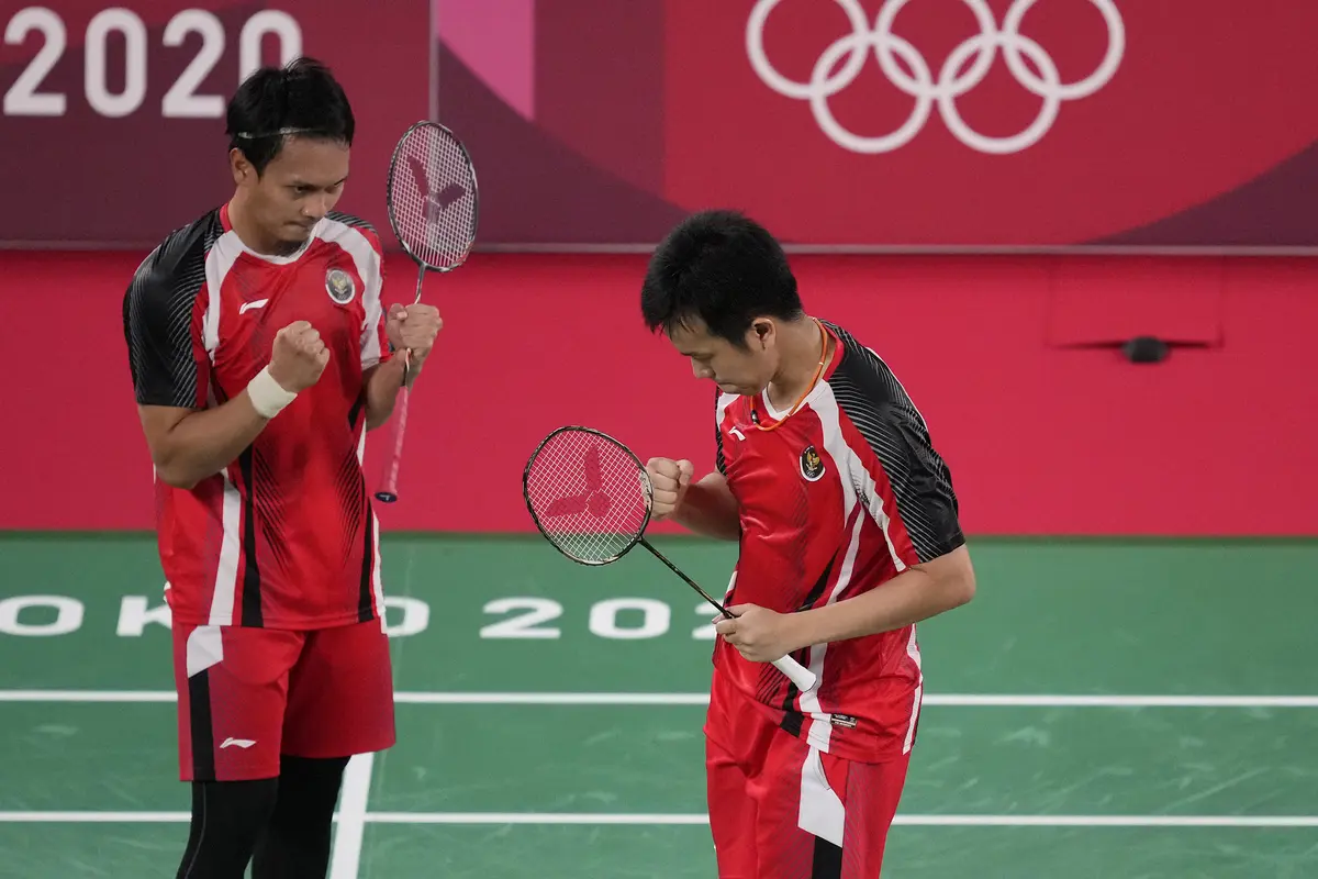 Foto: Sikat Ganda Tuan Rumah, Mohammad Ahsan/Hendra Setiawan Lolos ke Semifinal Olimpiade Tokyo 2020