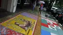 Gambar salah satu lukisan mural di trotoar Cikini, Jakarta, Senin (14/12/2015). Mural yang dibuat di atas trotoar sepanjang 120 meter ini merupakan rangkaian kegiatan Fun Actv Art Mural 2015. (Liputan6.com/Gempur M Surya)
