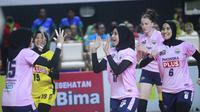 Tim bola voli putri Gresik Petrokimia Pupuk Indonesia memastikan tempat ketiga di PLN Mobile Proliga 2023 setelah mengandaskan Jakarta BIN dengan skor 3-0. (Dok Proliga)