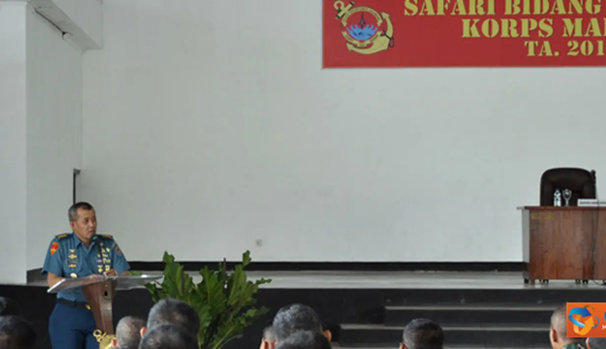 Citizen6, Surabaya: Aspers Dankormar Kolonel Marinir Ichwan Dargianto membuka Safari Personel Korps Marinir, di Indoor Sport Bhumi Marinir Karang Pilang, Surabaya, Jumat (6//7). (Pengirim: Budi Abdillah).