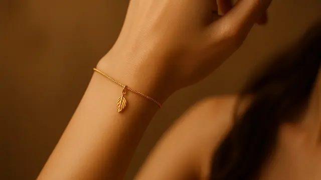Model Gelang Emas Elegan 2 Gram Motif Daun