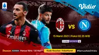 Saksikan Live Streaming Pertandingan Panas Liga Italia, Senin 14 Maret 2021 di Vidio: AC Milan Vs Napoli