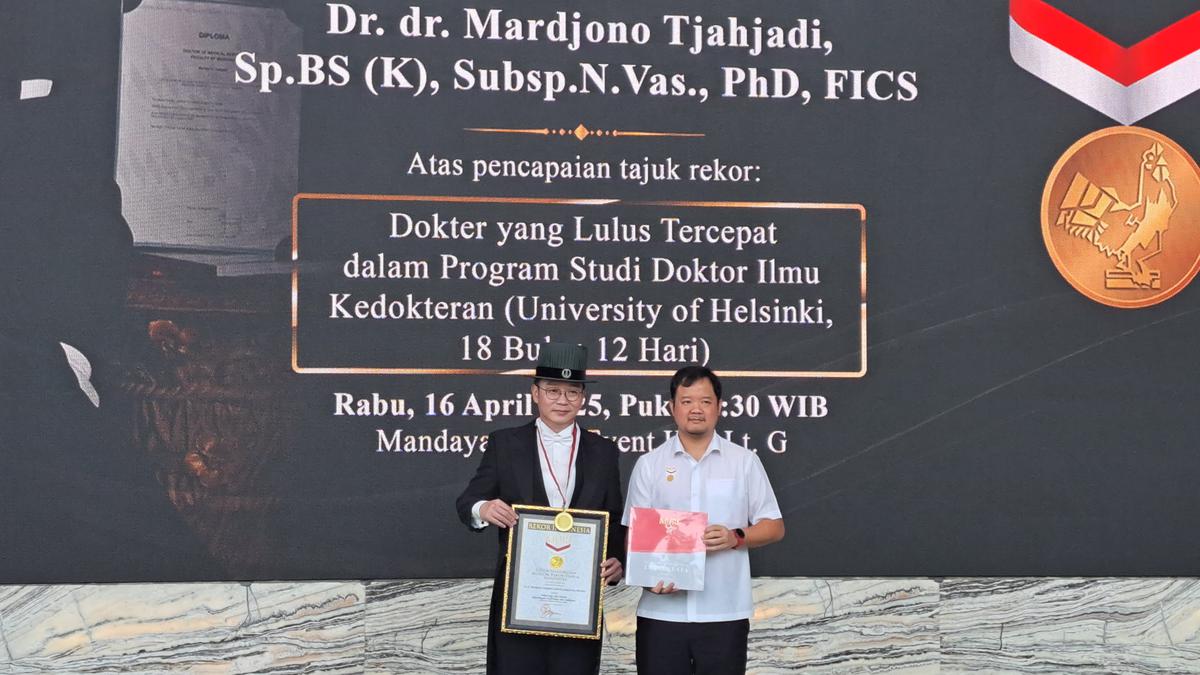 Raih Gelar Doktor dalam 18 Bulan, Dokter Bedah Saraf Joy Pecahkan Rekor MURI