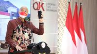 Ganjar Pranowo di acara Peresmian Gedung Kantor OJK Purwokerto di Jalan Gatot Subroto 46, Purwokerto, Kabupaten Banyumas, Selasa (8/3/2022). (Foto: Humas Pemprov Jateng)