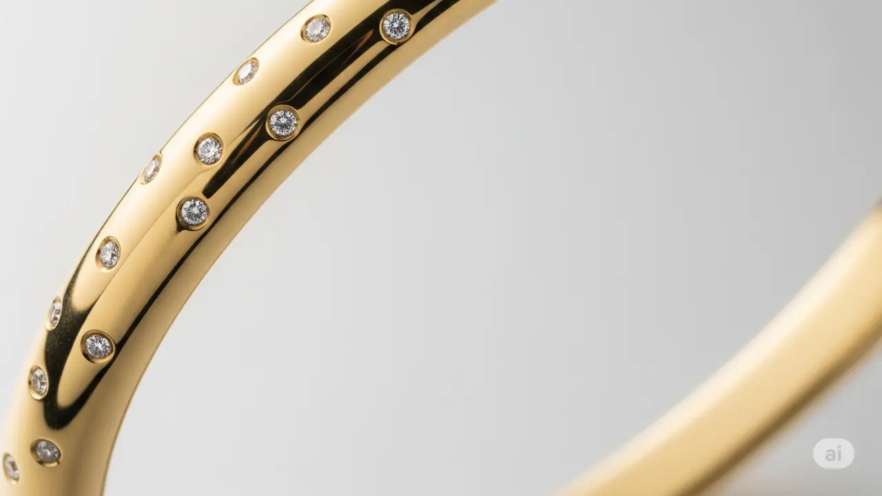 Gelang Emas 6 Gram Model Bangle dengan Permata