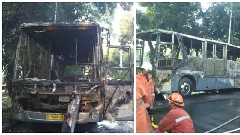 Bus Transjakarta terbakar