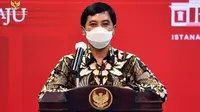Wakil Menteri Kesehatan RI Dante Saksono Harbuwono memberi keterangan pers usai Rapat Terbatas Penanganan Pandemi COVID-19, Senin (24/5/2021) di Istana Kepresidenan Jakarta. (Humas Sekretariat Kabinet/Rahmat)