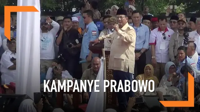 Capres Nomor urut 02 Prabowo Subianto berkampanye di Kota Solo. Prabowo berkampanye di lapangan Sriwedari. Kepada para pendukungnya Prabowo membeberkan alasannya berkampanye di Kampung Jokowi