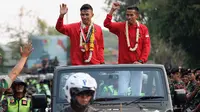 Rifki Ardiansyah Arrosyiid pulang kampung ke Surabaya setelah meraih prestasi gemilang di Asian Games 2018. (Bola.com/Aditya Wany)