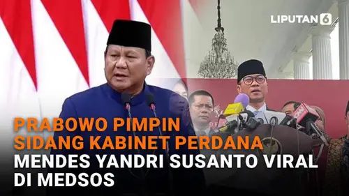 Prabowo Pimpin Sidang Kabinet Perdana, Mendes Yandri Susanto Viral di Medsos
