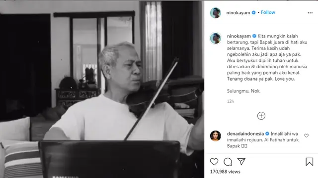 Kalimat Menyentuh Nino RAN atas meninggalnya sang ayah