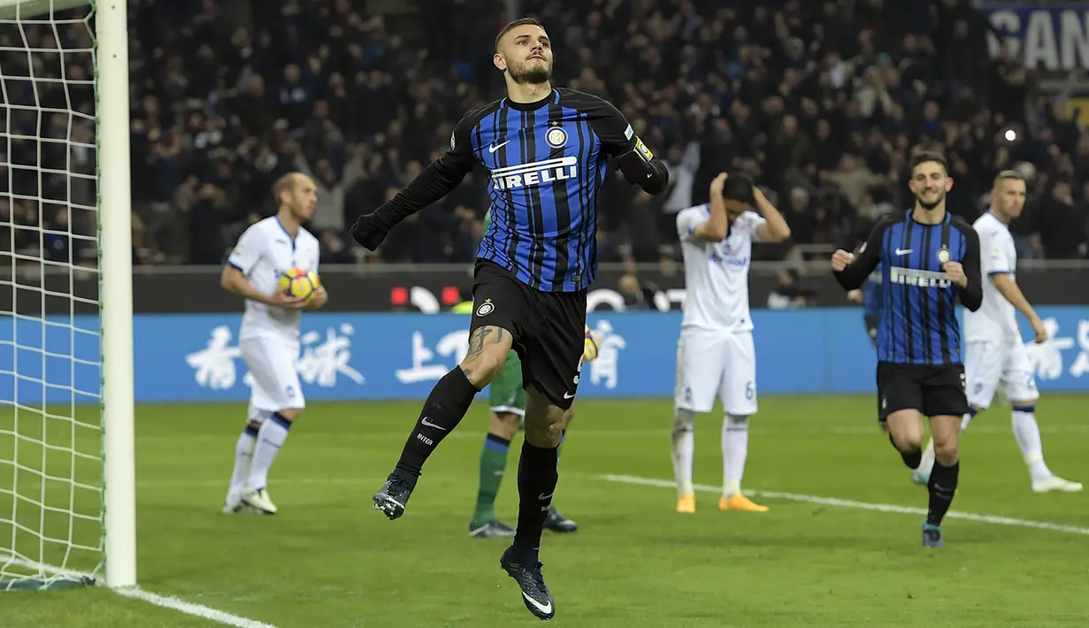 2. Mauro Icardi (Inter Milan) - 13 Gol (4 Penalti). (AFP/Miguel Medina)