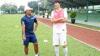 Pemain asal Korea Selatan, Kim Sang-min, menjalani trial di PS TNI. (Bola.com/Permana Kusumadijaya)