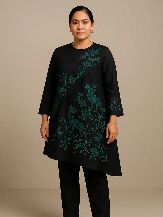 Tunik Batik dengan Bordir Asimetris (Foto: ChatGPT)