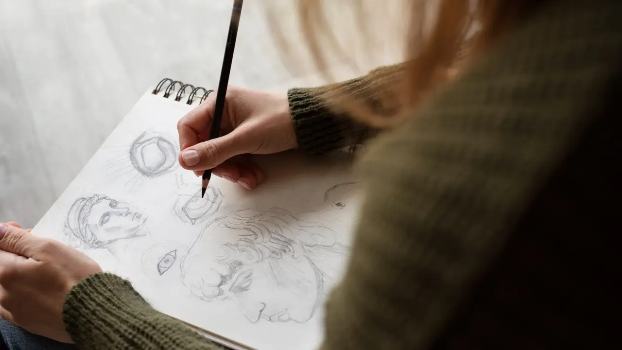 Ilustrasi pensil gambar, menggambar