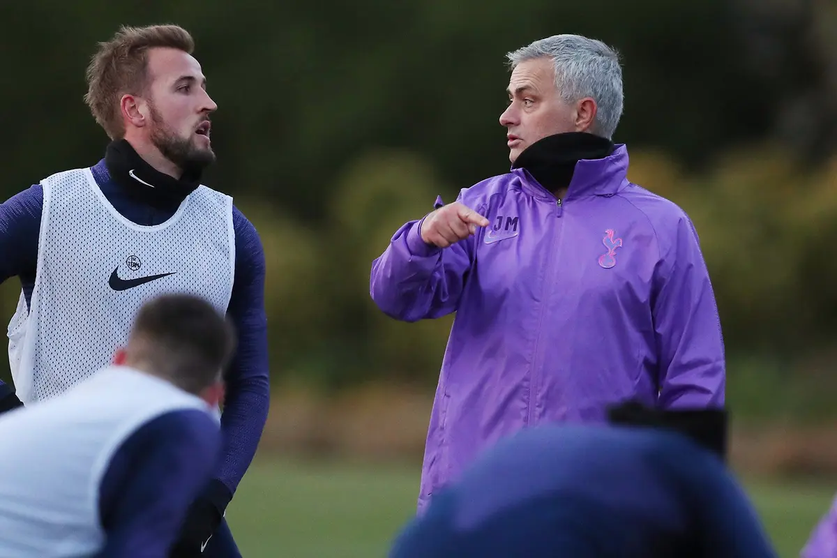 Manajer Tottenham Hotspur, Jose Mourinho (kanan) dan Harry Kane (@spursofficial)