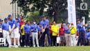 (Ki-Ka) Anggota Komisi XI DPR RI  Ahmad Hafisz Tohir, Direktur Utama Bank BTN Haru Koesmahargyo dan Wakil Ketua Dewan Komisioner OJK Terpilih Mirza Adityaswara melakukan Tea Off pada acara BTN Golf Tournament 2022 di Jakarta, Minggu (22/05/2022). BTN Golf Tournament 2022 digelar dalam rangkaian acara HUT ke 72 BTN untuk mempererat sinergi serta kolaborasi dalam menyukseskan program sejuta rumah. (Liputan6.com/HO/BTN)