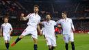 Sevilla mempertahankan tradisi tampil pada babak 16 besar liga Europa setalah menyingkirkan Molde FK dengan agregat gol 3-1.  (REUTERS / Marcelo del Pozo)