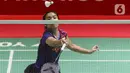 Meski tidak tampil dalam kondisi terbaiknya, Gregoria Mariska Tunjung berhasil menuntaskan pertandingan melawan Lin Hsiang Ti dengan kemenangan. (Liputan6.com/Herman Zakharia)