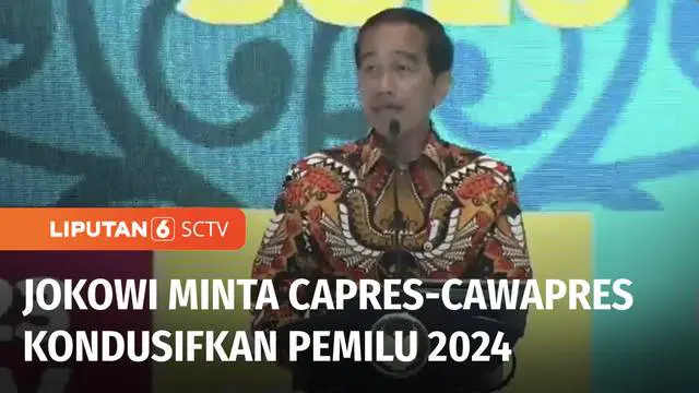 Presiden Jokowi meminta calon presiden dan wakil presiden yang berlaga dalam Pemilu 2024, menjaga situasi kondusif. Termasuk tidak mengedepankan politik identitas dan SARA dalam pemilihan presiden.