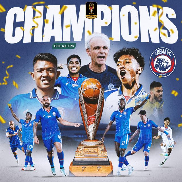 Piala Presiden 2024 - Ilustrasi Arema FC Juara Piala Presiden 2024