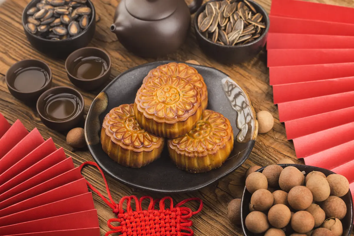 Ilustrasi kue kerangjang, nian gao, Imlek