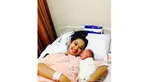 Poppy Bunga melahirkan bayi perempuan pada Minggu (08/06/14) dini hari di Rumah Sakit Harapan Kita (Istimewa: Muhamad Fattah Riphat)