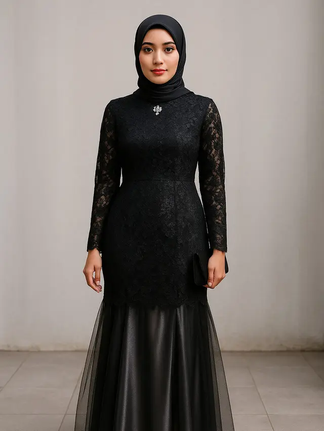 Model Gamis Brokat Kombinasi Tile (Foto: ChatGPT)