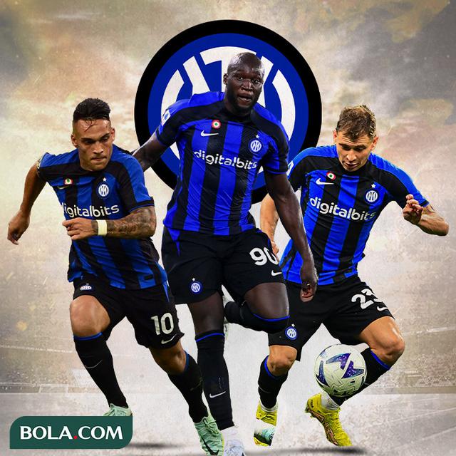 Ilustrasi - Lautaro Martinez, Romelu Lukaku, Nicolo Barella