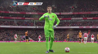 Video highlights ekspresi Eldin Jakupovic, kiper Hull City yang berhasil menahan bola hasil sepakan Joel Campbell.