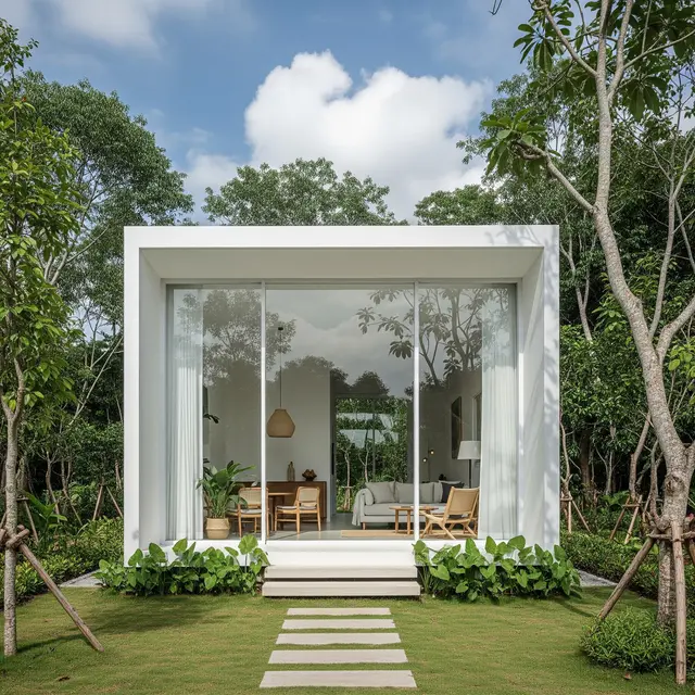 9 Model Rumah Kecil tapi Tampak Modern dengan Fasad Kaca Simpel, Hunian Luas dan Elegan