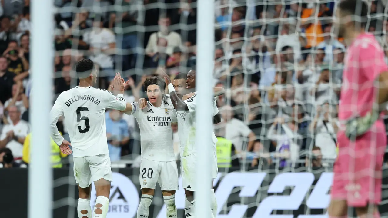 Selebrasi Real Madrid kala menghajar Espanyol 4-1